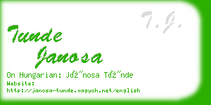 tunde janosa business card